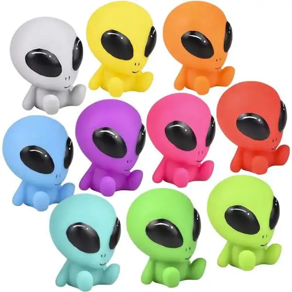 Birthday Party Favors Rubber Galactic Aliens 2.25-Inch Figure 10-Pack