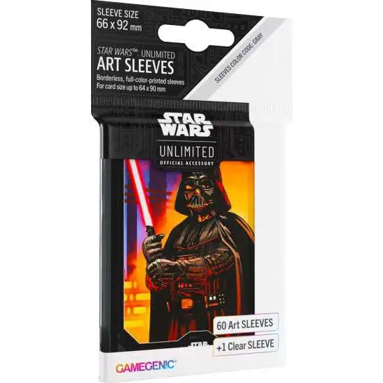 Star Wars: Unlimited Trading Card Game Official Accessory Darth Vader Art Card Sleeves [60 Art Sleeves +1 Clear Sleeve]