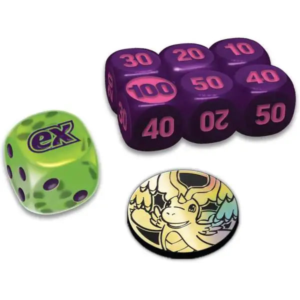 Pokemon Mega Evolution Ascended Heroes Mega Dragonite Damage Counter Dice, Coin-Flip Die & Coin