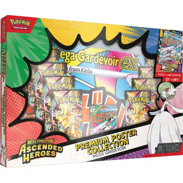 Pokemon Mega Evolution Ascended Heroes Mega Gardevoir Premium Poster Collection [10 Booster Packs & More!]