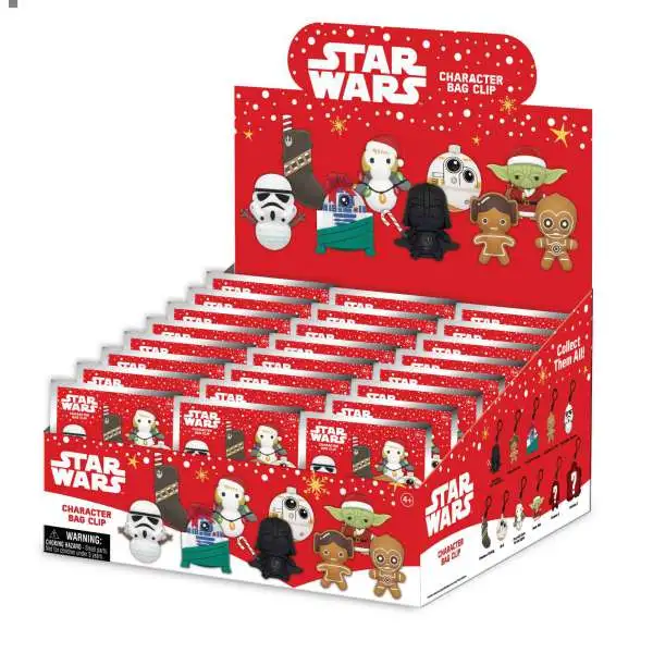 3D Figural Foam Bag Clip Star Wars Christmas Series 1 Mystery Box [24 Packs]