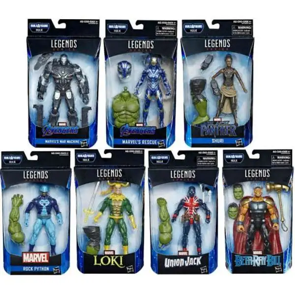 Avengers Endgame Marvel Legends Hulk Series Set of 7 Action Figures