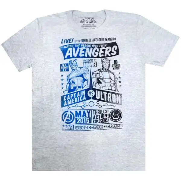 Marvel Avengers Captain America vs. Ultron Exclusive T-Shirt [X-Large]