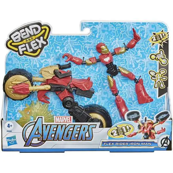 Marvel Avengers Bend & Flex Iron Man & Motorcycle Action Figure [Damaged Package]