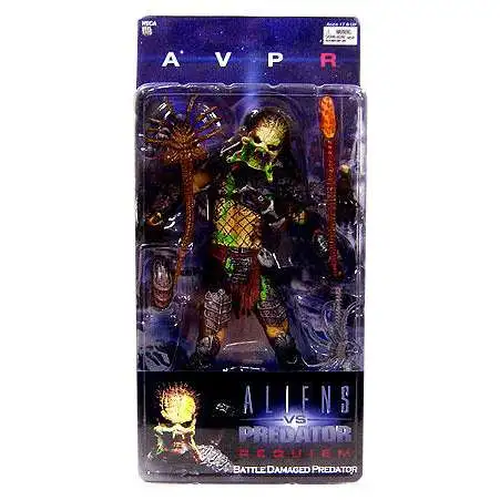 NECA Alien vs Predator AVP Requiem Series 4 Battle Damaged Predator Action Figure [Unmasked Wolf, Loose]