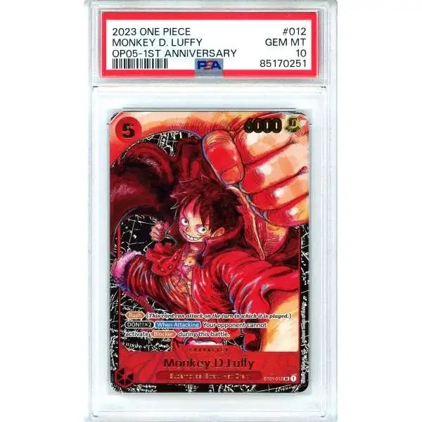 One Piece Trading Card Game Awakening of the New Era Super Rare Monkey.D.Luffy OP05 ST1-012 [Alternate Art] [PSA 10] []