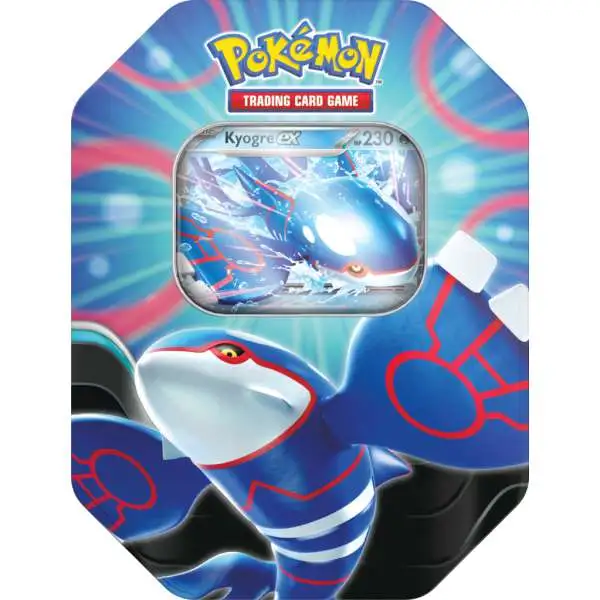 Pokemon Sword & Shield Azure Legends Kyogre ex Tin Set [4 Booster Packs & Promo Card]