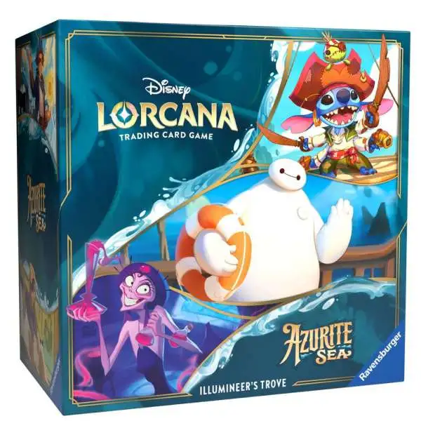 Disney Lorcana Trading Card Game Azurite Sea Illumineer's Trove [8 Booster Packs, Storage Box & More]