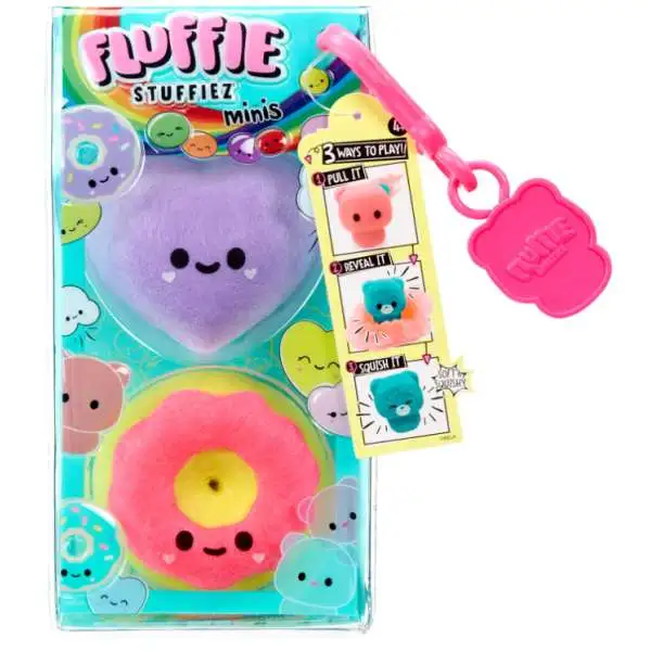 Fluffie Stuffiez Minis Heart Candy & Donut Figure 2-Pack [Soft & Squishable] (Pre-Order ships February)