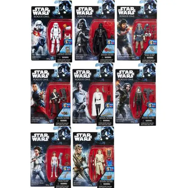 Star Wars The Force Awakens Erso, Rey, Vader, Leia, Imwe, Cassian, Stormtrooper & Krennic Set of 8 Action Figures