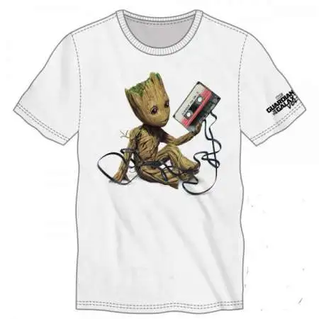 Marvel Guardians of the Galaxy Baby Groot Mixtape Tee Shirt Apparel [Large]