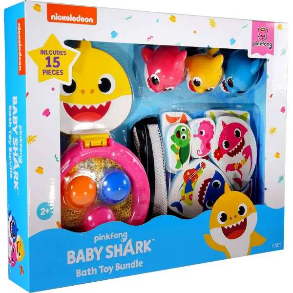 Baby Shark Baby & Mommy Shark Exclusive Bath Toy Bundle Set