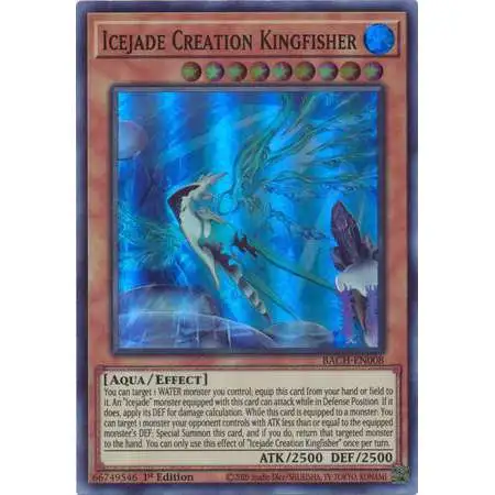 YuGiOh Battle of Chaos Super Rare Icejade Creation Kingfisher BACH-EN008