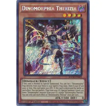 YuGiOh Battle of Chaos Secret Rare Dinomorphia Therizia BACH-EN009