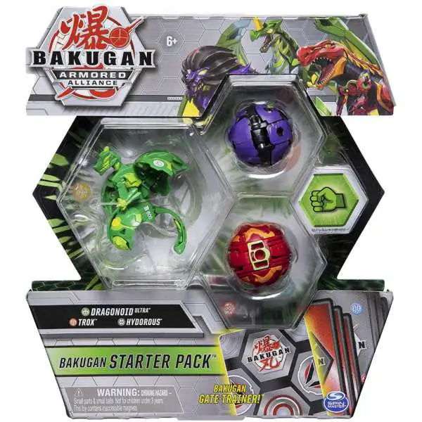 Bakugan Armored Alliance Dragonoid Ultra, Trox & Hydorous 3-Figure Starter Pack