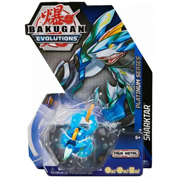 Bakugan Evolutions Platinum Series Sharktar Single Figure & Trading Card [Blue]