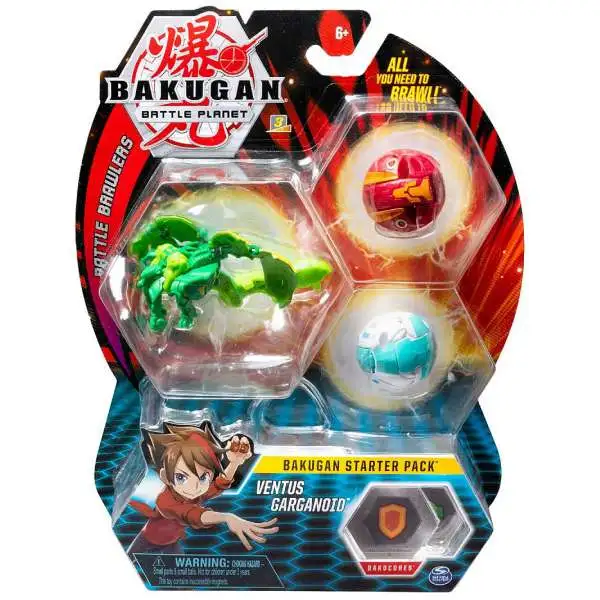 Bakugan Battle Planet Battle Brawlers Ventus Garganoid 3-Figure Starter Pack