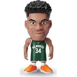 5 Surprise Milwaukee Bucks NBA Ballers Series 1 Giannis Antetokounmpo Figure [Green Road Jersey, Comes with Court Base, Sticker, Card & Ball Loose]