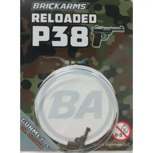 BrickArms P38 Minifigure Accessory [Reloaded, Gunmetal/Dark Brown]