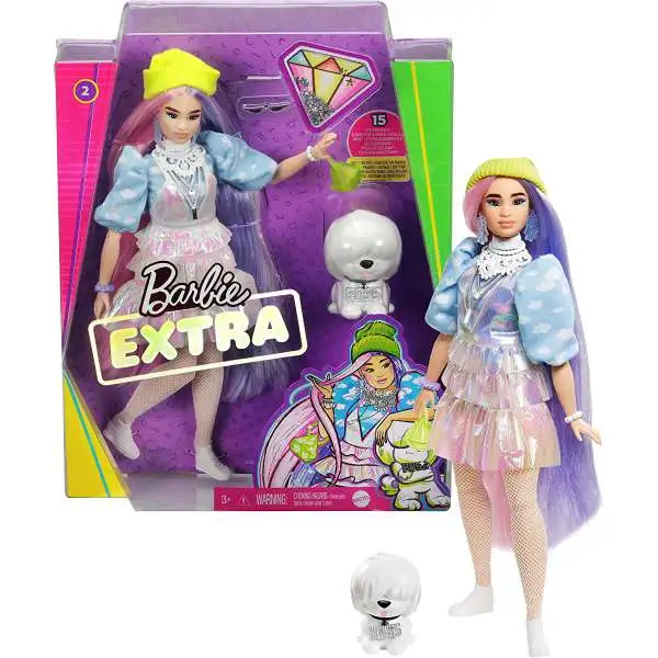 Barbie Fashionista Extra #2 in Shimmery Look with Pet Puppy Doll