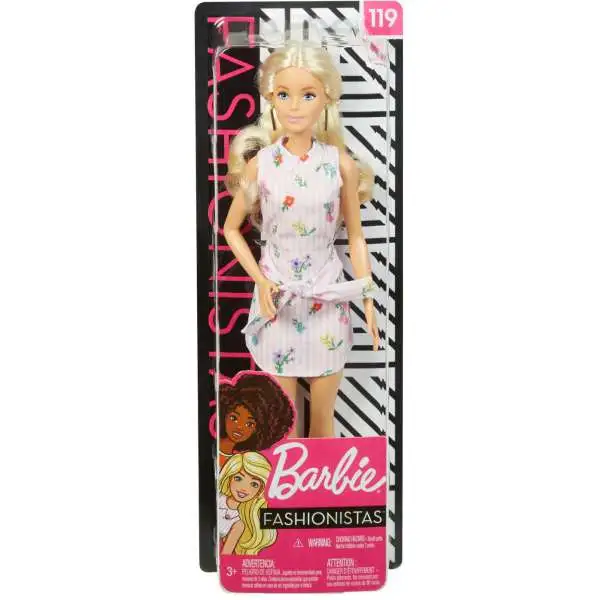 Fashionistas Barbie 13.25-Inch Doll #119 [Blonde with Pink Floral Dress, Damaged Package]