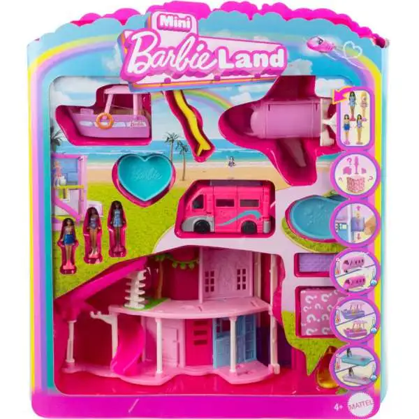 Mini BarbieLand Set #2 1.5-Inch Dolls & Accessories
