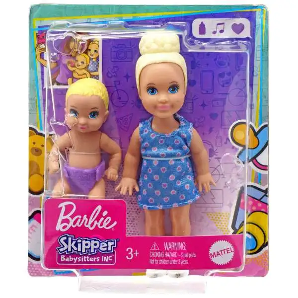 Barbie Skipper Babysitters Inc Baby & Toddler Mini Doll 2-Pack [Blonde, Hearts]