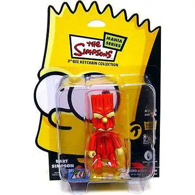 The Simpsons Mania Series Bart Simpson 3-Inch Qee Keychain [Pumpkin]