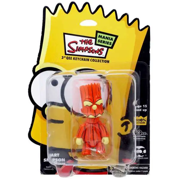 The Simpsons Qee Collection Bart Simpson 3-Inch Figure Keychain [Dark Orange Pumpkin]