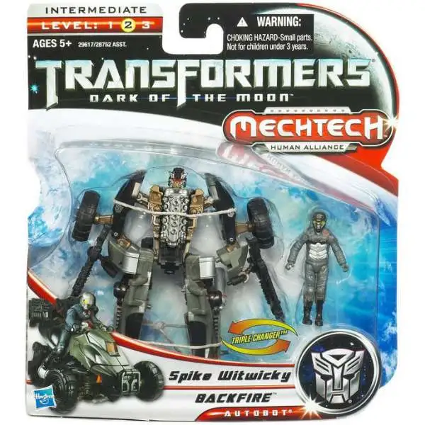 Transformers Dark of the Moon Mechtech Backfire with Spike Witwicky Action Figure Set [Damaged Package]