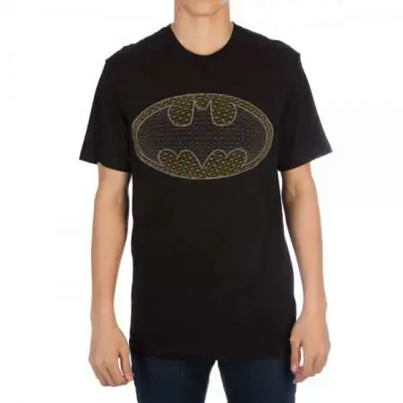 DC Batman Logo Embroidered Mens Tee Shirt Apparel [Extra Large]