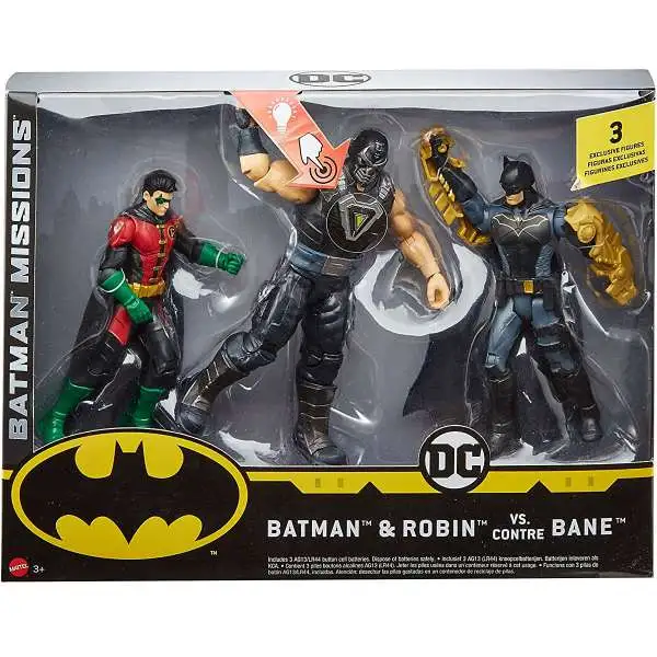 DC Batman Missions Batman & Robin vs. Bane Action Figure 3-Pack