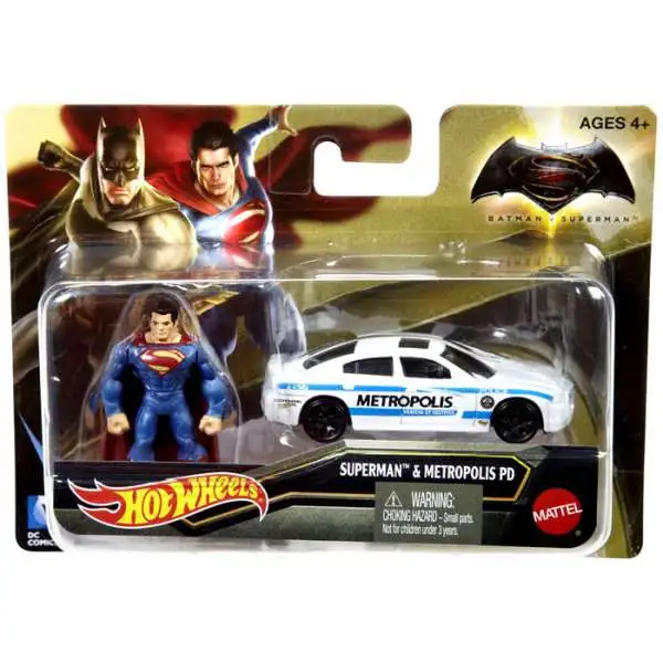 DC Batman v Superman: Dawn of Justice Superman & Metropolis PD Diecast Vehicle & Figure
