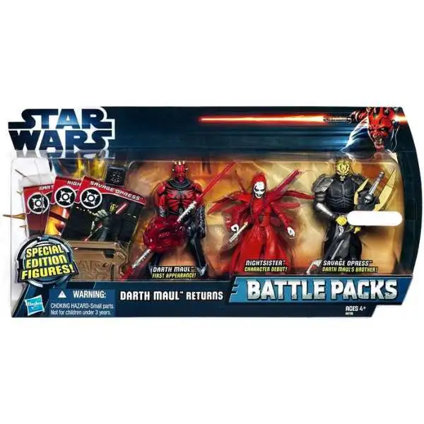 Star Wars Clone Wars 2012 Battle Pack Darth Maul Returns Exclusive Action Figure 3-Pack [Maul, Nightsister & Savage Opress]