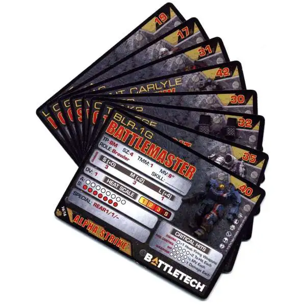 BattleTech Set of 8 Alpha Strike Cards