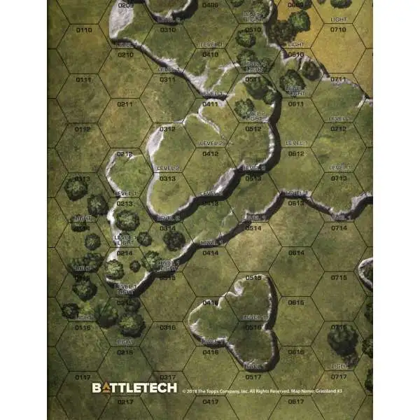 BattleTech Grasslands / Desert #3 Paper Full-Color Double-Sided Map [18" x 22"]