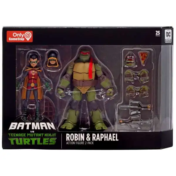 DC Teenage Mutant Ninja Turtles Batman vs TMNT Robin & Raphael Exclusive Action Figure 2-Pack