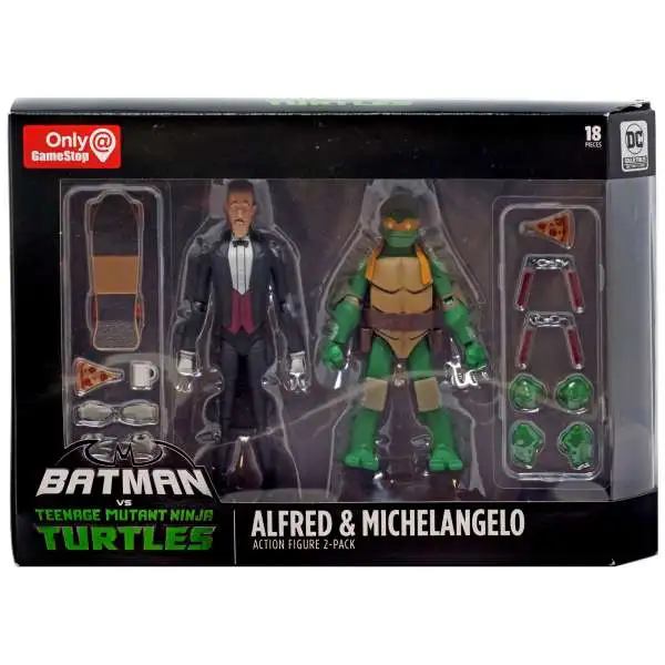 DC Teenage Mutant Ninja Turtles Batman vs TMNT Alfred & Michelangelo Exclusive Action Figure 2-Pack
