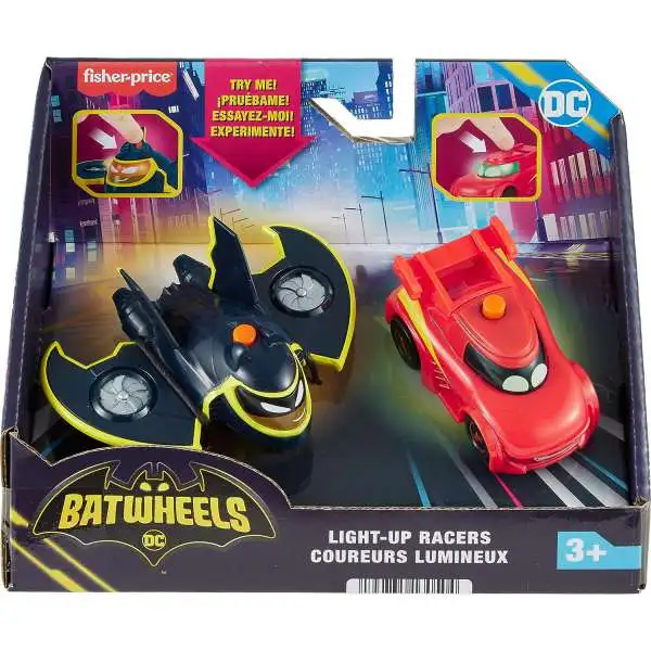 Fisher Price DC Batwheels Light-Up Racers Redbird & Batwing Diecast Car 2-Pack