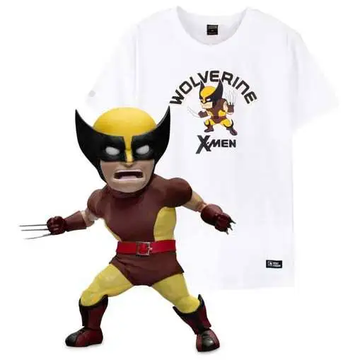 Marvel X-Men Egg Attack Wolverine Exclusive Deluxe Action Figure & T-Shirt [Brown Costume, T-Shirt Size Large]