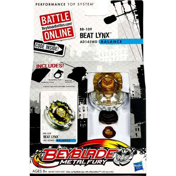 Beyblade Metal Fury Balance Beat Lynx Single Pack BB-109