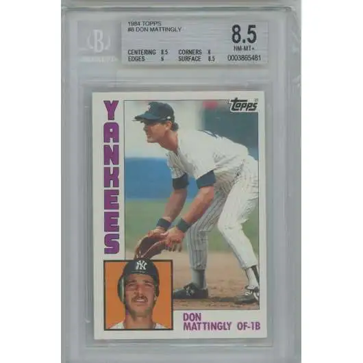 MLB 1984 Topps Baseball Cards Don Mattingly Rookie Graded Single Card #8 [Yankees] [BGS 8.5]