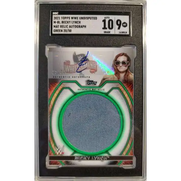 WWE 2021 Undisputed Green 20/50 Becky Lynch M-BL [Mat Relic Autograph] [SGC 9]