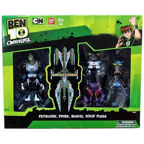 Ben 10 Omniverse Pettaliday, Driba, Blukic & Solid Plugg Exclusive Action Figure 4-Pack
