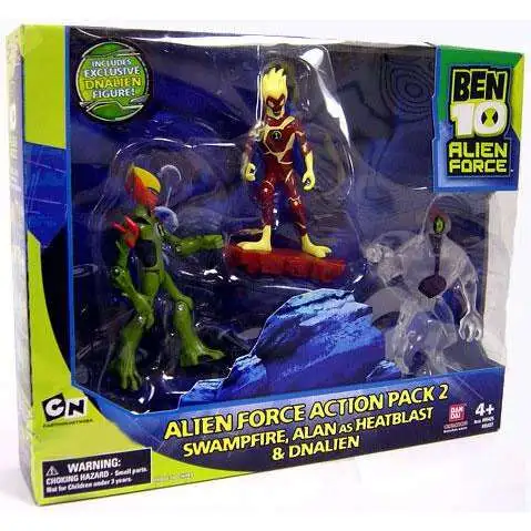 Ben 10 Alien Force Swampfire, Alan as Heatblast & DNAlien Exclusive Action Figure 3-Pack [Pack 2, Set #1]