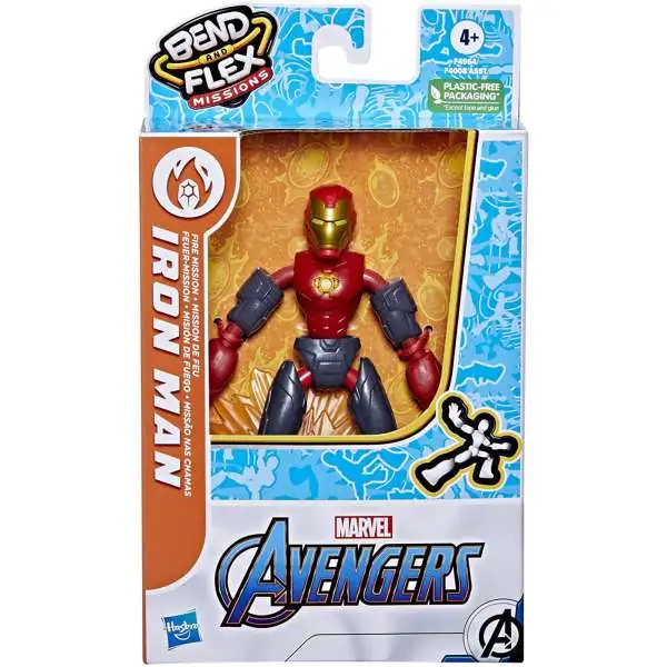 Marvel Bend & Flex Missions Iron Man Action Figure [Fire Mission, Damaged Package]
