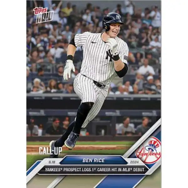 MLB New York Yankees 2024 NOW Baseball Ben Rice #313 [Rookie, Logs 1st Career Hit in MLB Debut]