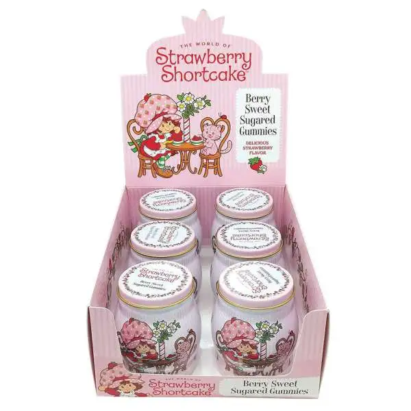 Strawberry Shortcake Berry Sweet Sugared 3.75-Inch Gummy Tin Box [6 Tins]