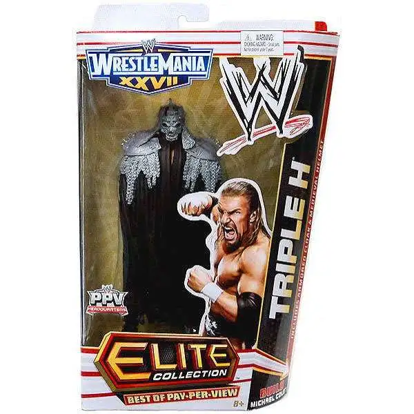 WWE Wrestling Elite Collection WrestleMania 27 Triple H Exclusive Action Figure [Build Michael Cole]