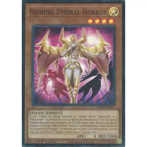 YuGiOh Trading Card Game Beyond the Brave Super Rare Shining Umbral Horror BETB-EN005